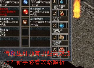 传奇里拜师有哪些高效技巧?新手必看攻略解析 传奇里拜师有哪些高效技巧?新手必看攻略解析