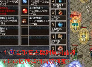 1.76金币复古版附魔洞晶魄situa区域如何高效刷宝? 1.76金币复古版附魔洞晶魄situa区域如何高效刷宝?