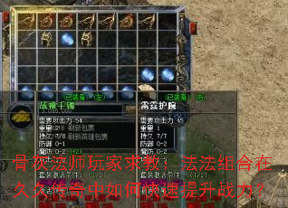 骨灰法师玩家求教:法法组合在久久传奇中如何快速提升战力? 骨灰法师玩家求教:法法组合在久久传奇中如何快速提升战力?