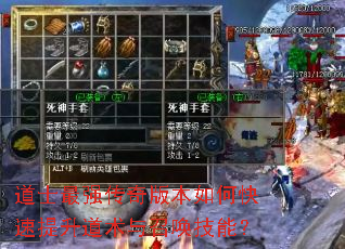 道士最强传奇版本如何快速提升道术与召唤技能? 道士最强传奇版本如何快速提升道术与召唤技能?