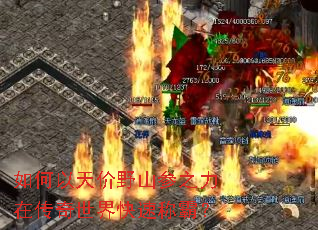 如何以天价野山参之力在传奇世界快速称霸? 如何以天价野山参之力在传奇世界快速称霸?
